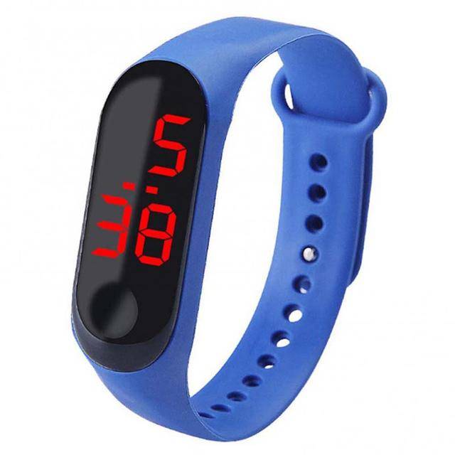 Silikonové sportovní hodinky | digitální hodinky, unisex - tmavě modré