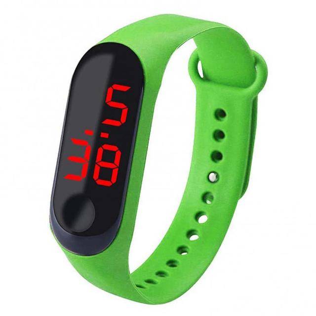 Silikonové sportovní hodinky | digitální hodinky, unisex - Zelené