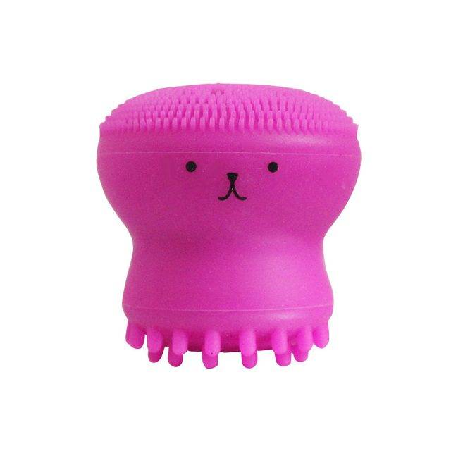 Čistící kartáček na pleť | silikonová houbička na čištění obličeje, styl chobotnice - Růžová