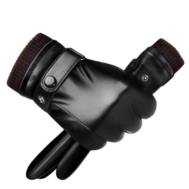 Pánské rukavice | koženkové rukavice - hnědé