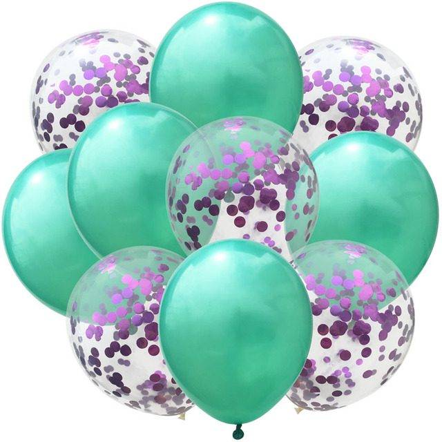 Balónky na párty | nafukovací balonky s konfetami - Zelená C