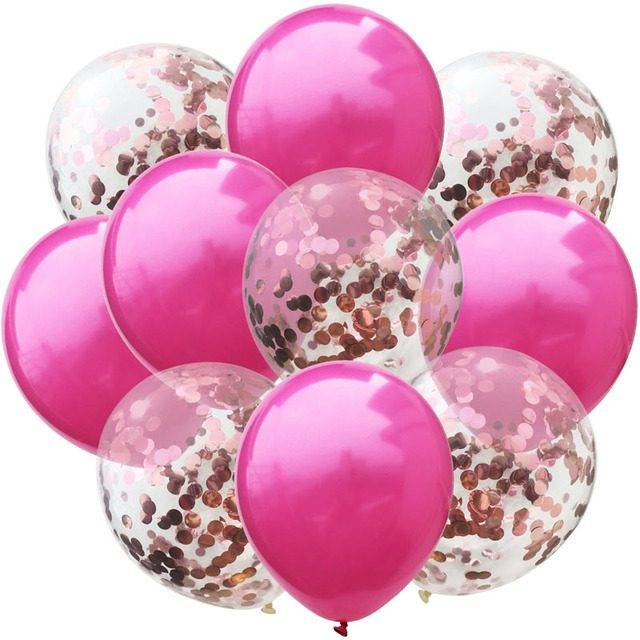 Balónky na párty | nafukovací balonky s konfetami - Rose B