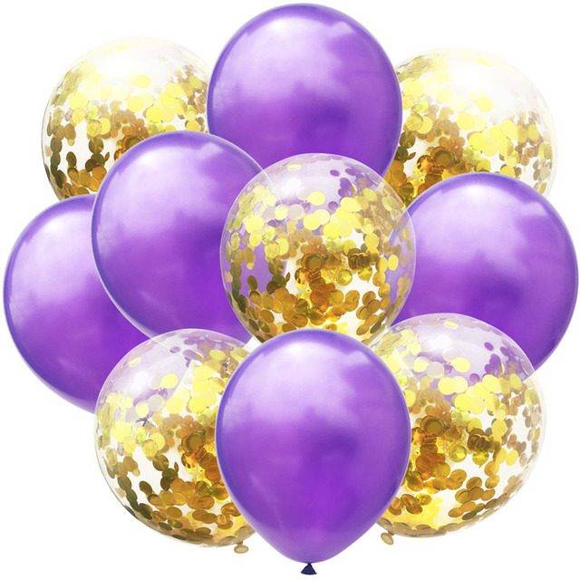 Balónky na párty | nafukovací balonky s konfetami - Fialová C