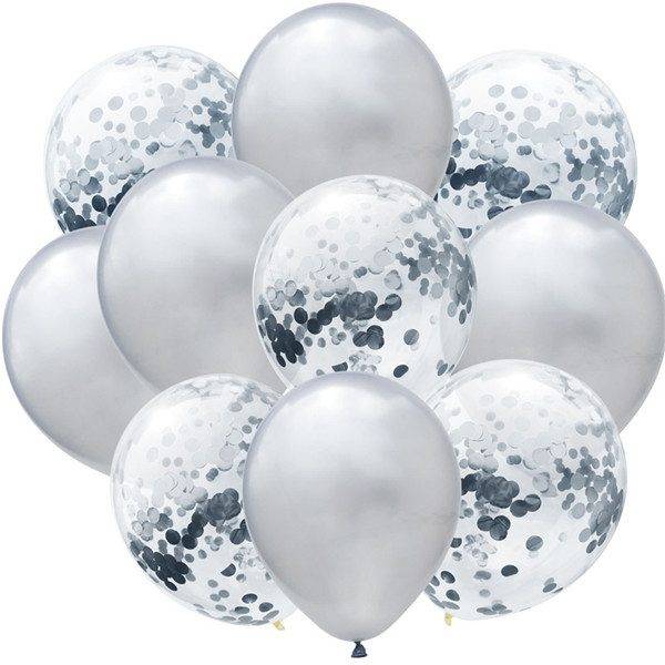 Balónky na párty | nafukovací balonky s konfetami - Sliver A