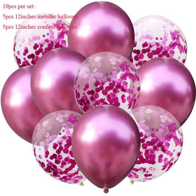 Balónky na párty | nafukovací balonky s konfetami - kovová růže