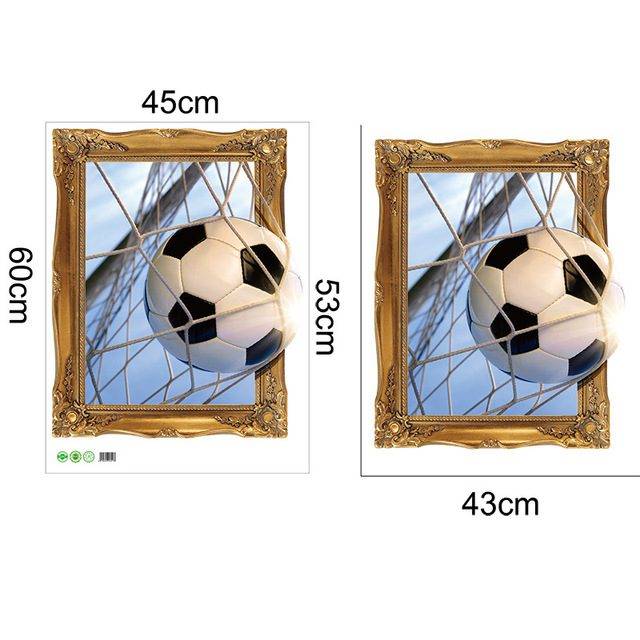 3D dětská tapeta | nálepka na zeď - Fotbalový míč v síti