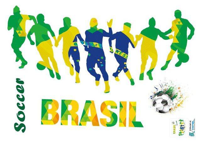 3D dětská tapeta | nálepka na zeď - Fotbalisti Brasílie