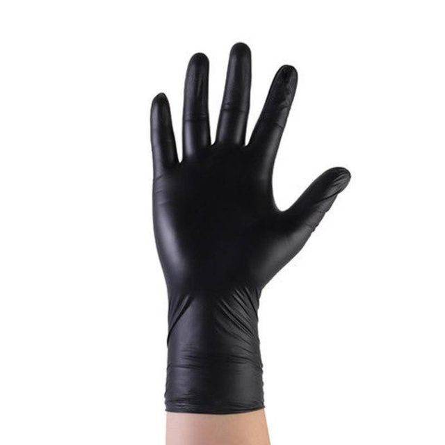 Gumové pracovní rukavice | jednorázové rukavice, 50 kusů - černá, L