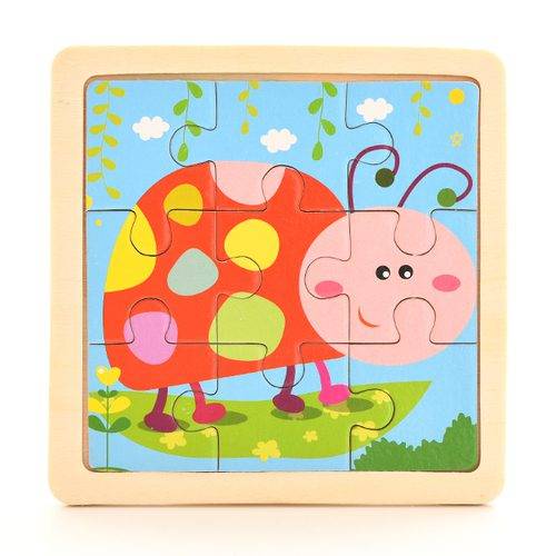 Dřevěné puzzle zvířátka | dřevěné skládačky - 11 x 11 cm - beruška