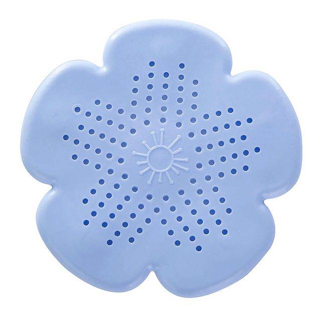 Sítko do dřezu | lapač nečistot, styl květina - 15,5 cm - Modré