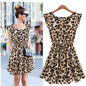 Letní šaty – leopardí vzor, S-XXXL