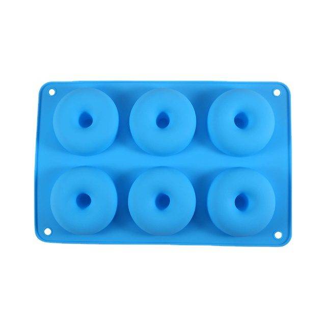 Silikonová forma na donuty | forma na koblihy, šestimístná - Modrá