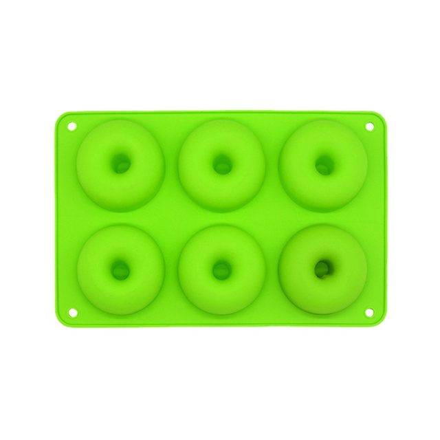 Silikonová forma na donuty | forma na koblihy, šestimístná - Zelená