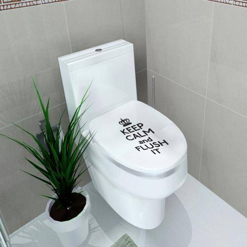 Samolepka na toaletu | nálepka na WC - nápis - zachovej klid a spláchni to