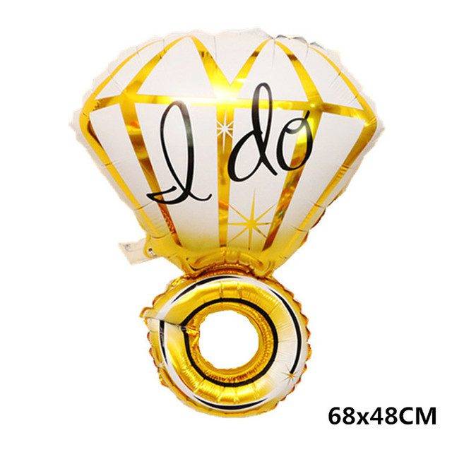 Foliový balónek | balónek na party - zlatý zásnubní diamantový prsten