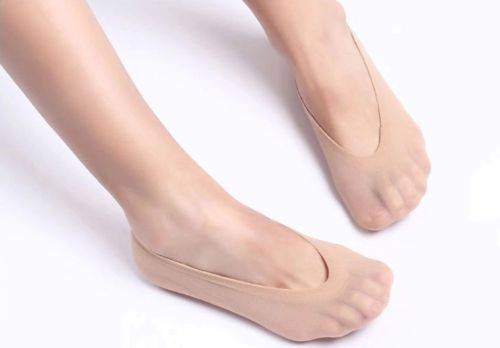 Ponožky do balerín | silikonové ponožky - univerzální velikost, 10 párů - světle béžové, 35-41
