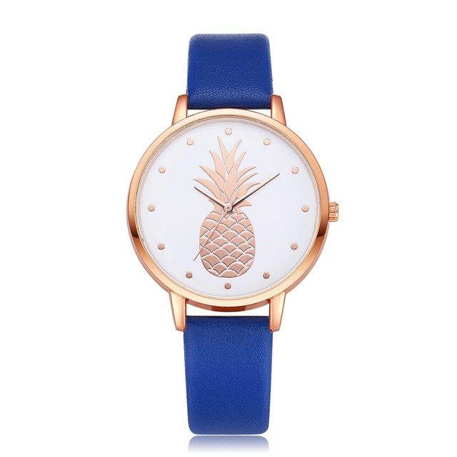 Dámské hodinky | náramkové hodinky, motiv ananas - Modré