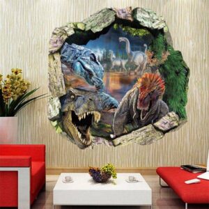 3D tapeta | samolepka na zeď dinosauři, 50 x 50 cm