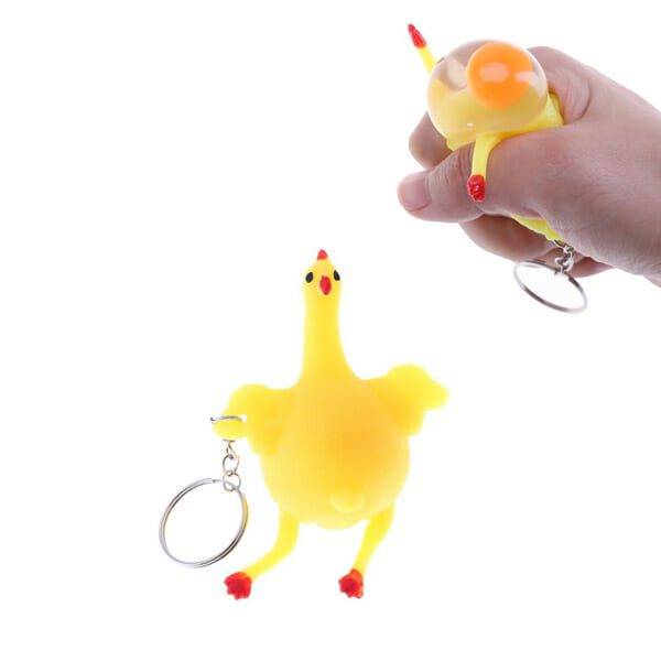 Antistresová hračka | přívěšek na klíče, styl slepička s vajíčkem