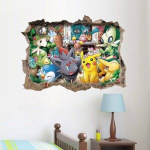 Dětská tapeta | samolepka Pokémon na zeď 3D