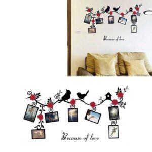 Fotorámečky na zeď | samolepka na stěnu – styl ptáčci, 86,5 x 46 cm