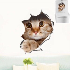 Nálepka na zeď | 3D samolepka na zeď kočka