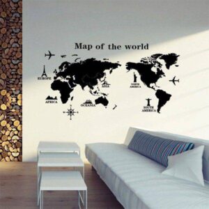 Nálepka na zeď | tapeta mapa světa, 50 x 90 cm
