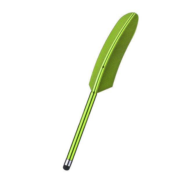 Dotykové pero na mobil | stylus pro tablet, styl pírko - Zelené
