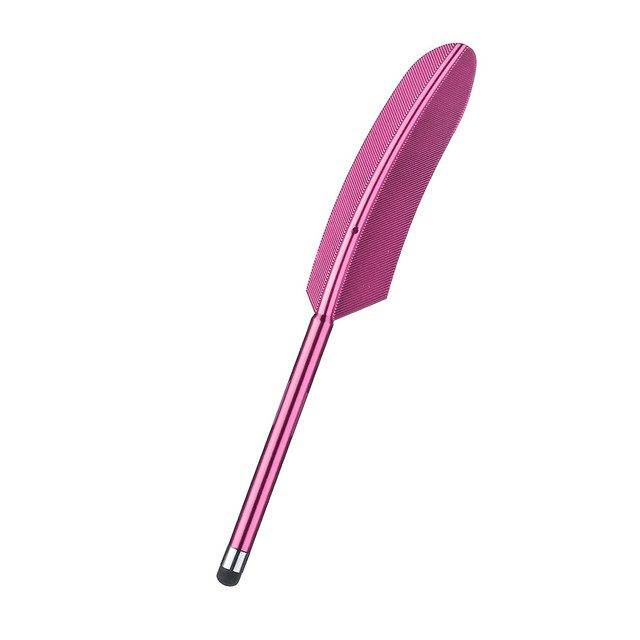 Dotykové pero na mobil | stylus pro tablet, styl pírko - světle růžové
