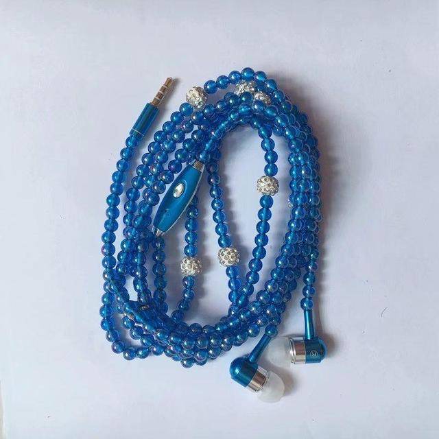 Špuntová sluchátka | pecky do uší, imitace perel - Modrá