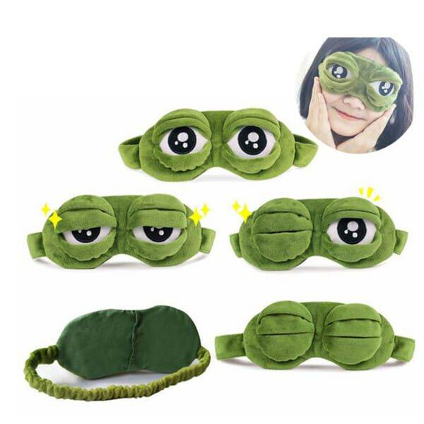 Plyšová maska na spaní | 3D škraboška na spaní, styl žába