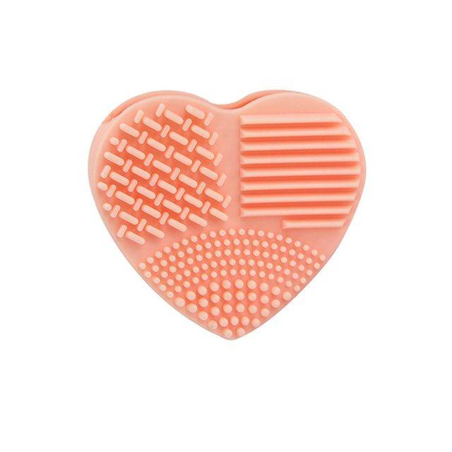 Kosmetická pomůcka | brushegg na čistění stětců silikonový - srdce - Oranžová