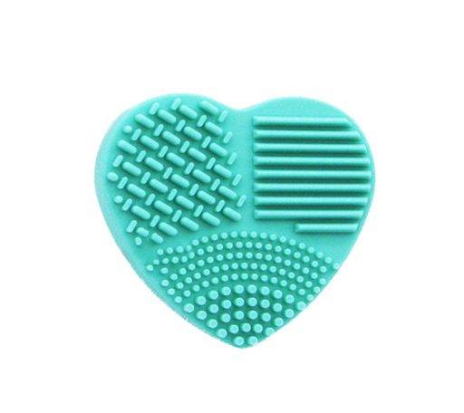 Kosmetická pomůcka | brushegg na čistění stětců silikonový - srdce - Zelená