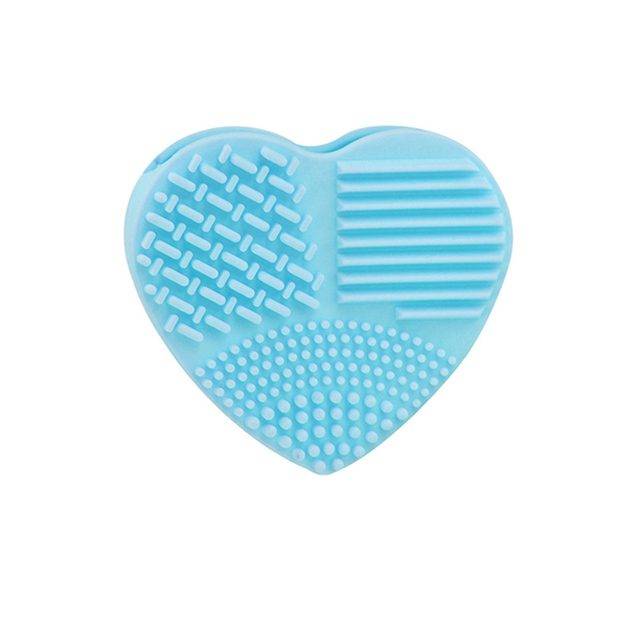 Kosmetická pomůcka | brushegg na čistění stětců silikonový - srdce - Modrá