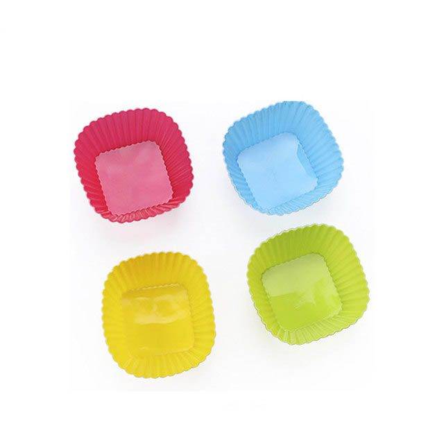 Silikonové košíčky na cupcakes | formičky na muffiny, 5 ks náhodná barva - čtverec