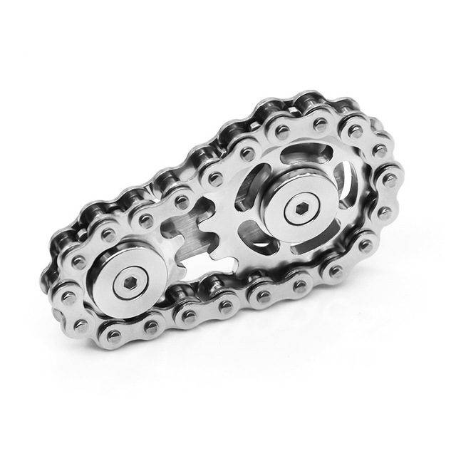 Kovový fidget spinner | chain spinner | antistresová hračka - Stříbrný