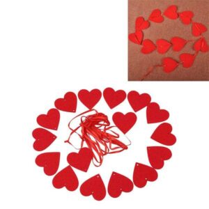Valentýnská dekorace | látková srdíčka s provázkem – 16 ks