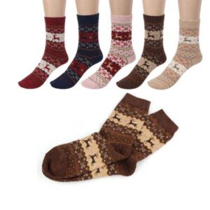 Vánoční ponožky | barevné ponožky se soby – univerzální velikost