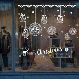 Vánoční samolepka na okno | vánoční dekorace na okno s nápisem, 100 x 80 cm