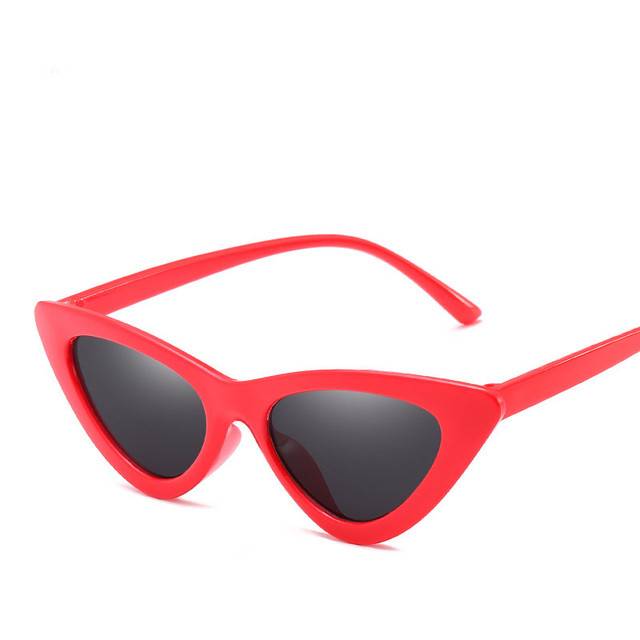 Vintage retro sluneční brýle cat eye - Červená šedá