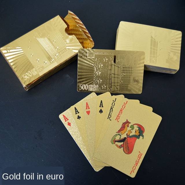 Plastové pokerové karty - zlaté EURO