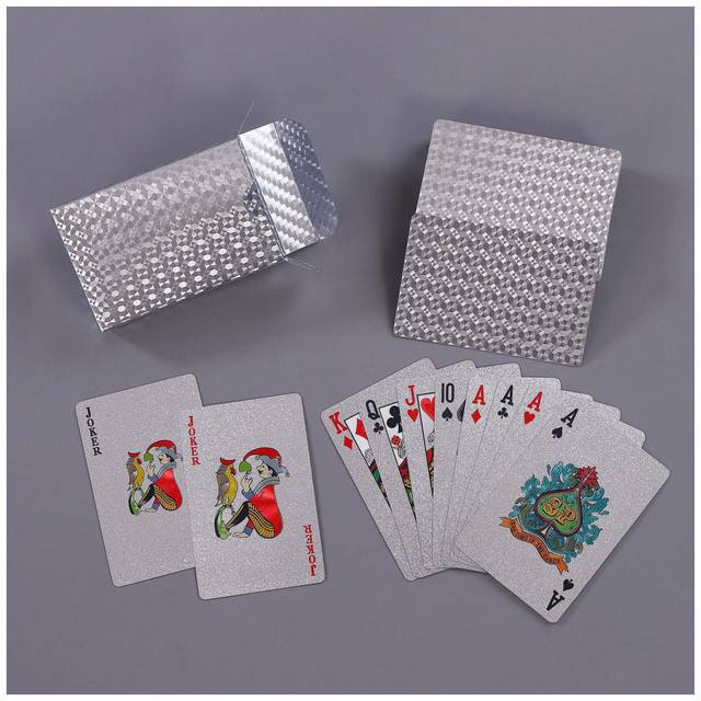 Plastové pokerové karty - Stříbrný