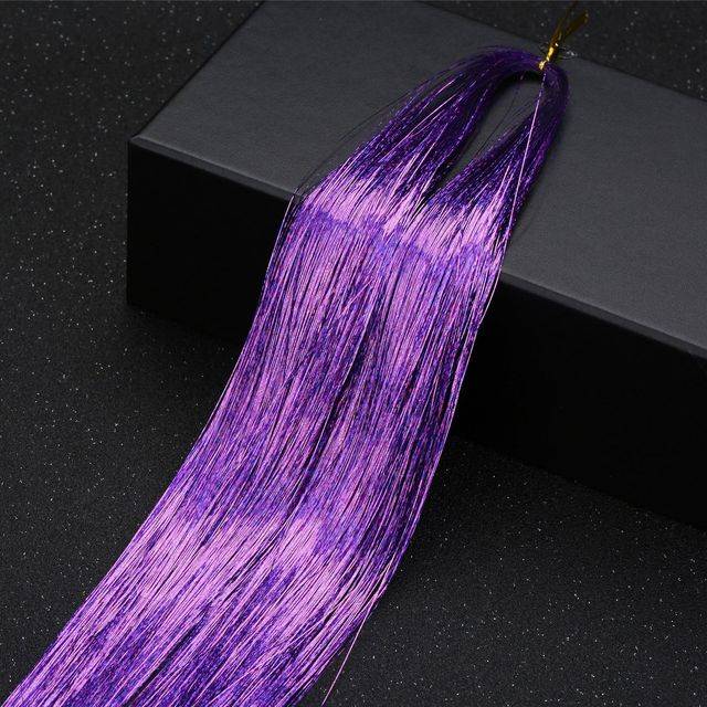 Třpytivé prameny do vlasů - Světle fialová