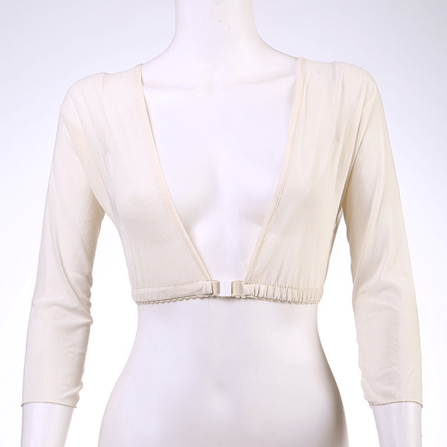 Dámské tvarovací tričko crop top - Bílá, XL