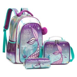 Dívčí školní batoh s flitry a doplňky