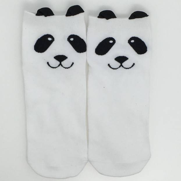 Veselé ponožky | vysoké ponožky, motiv panda, univerzální velikost - Bílá