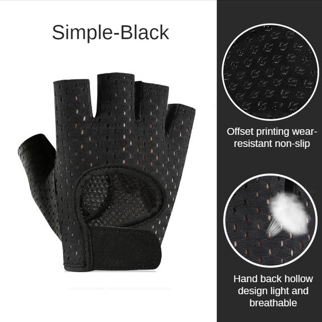 Půlprstové fitness rukavice pro trénink s ochranou zápěstí - Styl 2-200006154, XL