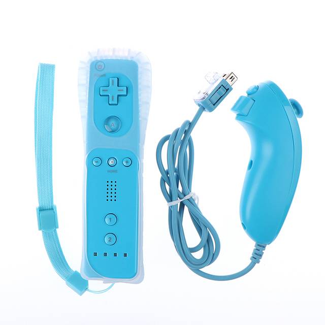Wii ovladač + Wii nunchack - tyrkysový set