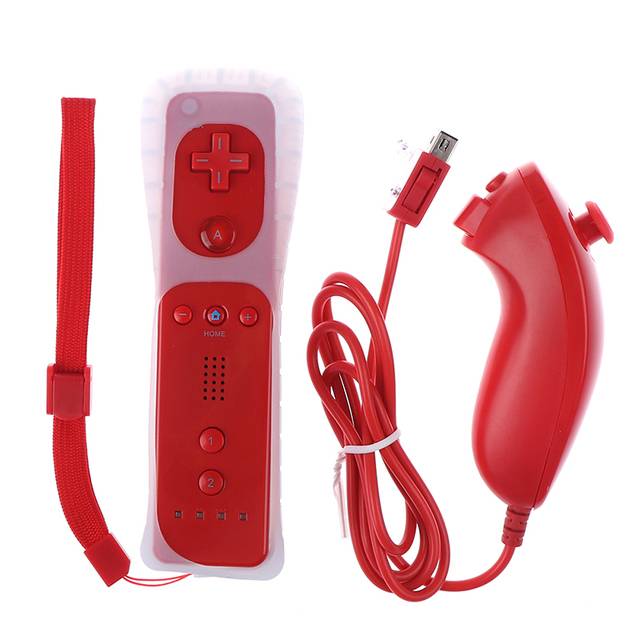 Wii ovladač + Wii nunchack - červený set