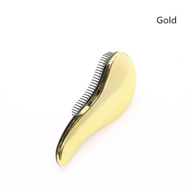 Lesklý masážní kartáč na vlasy - Zlato